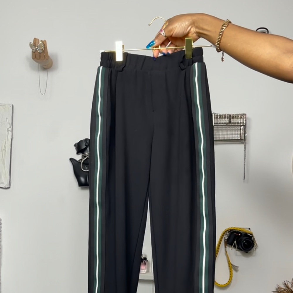 Bershka Black Slacks w/ Stripes sides